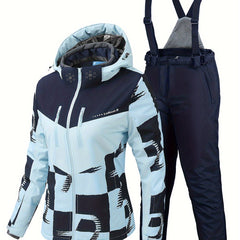 Windproof Ski Set Hooded Jacket & Trouser Women's Activewear