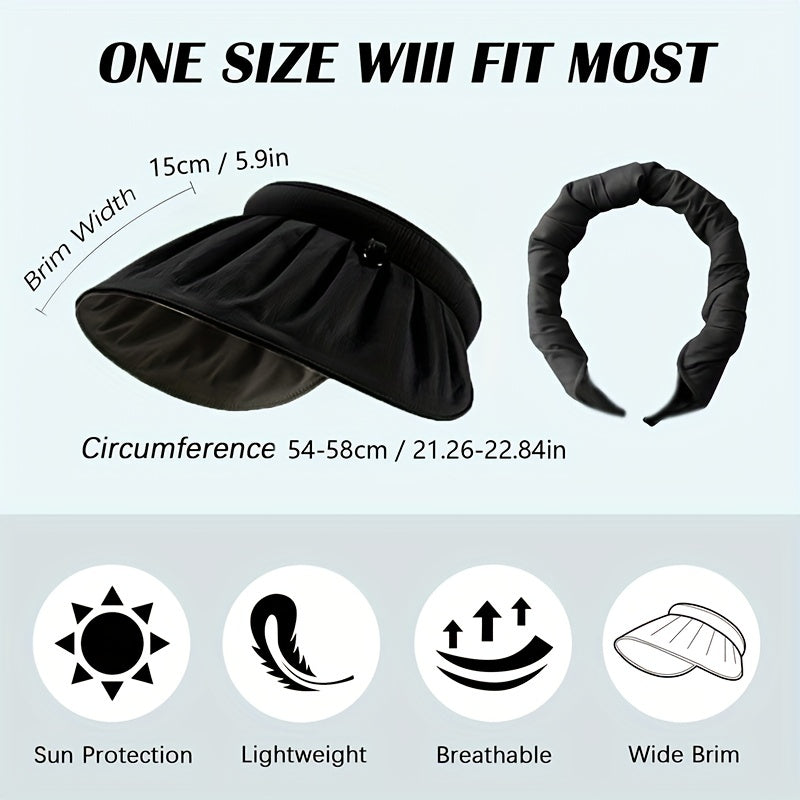 Wide Brim Shell Sunshade Visor Hat UV Protection