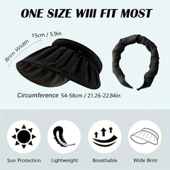 Wide Brim Shell Sunshade Visor Hat UV Protection