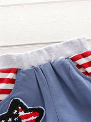 Kids Striped American Flag Hoodie & Pants Set