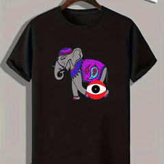 Elephant Print Men's Graphic T shirt Casual Comfy Tees For Summer