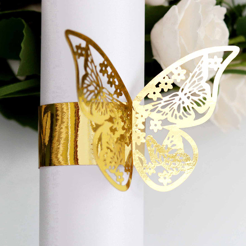 10pcs Butterfly Napkin Rings for Weddings Birthdays and Hotels