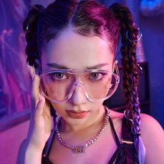 Y2K Clear Frame Oversized Sunglasses UV400