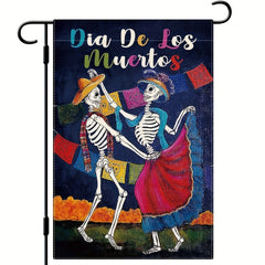 Halloween Of The Dead Garden Flag Dia De Los Muertos Dance Skull Yard Flag