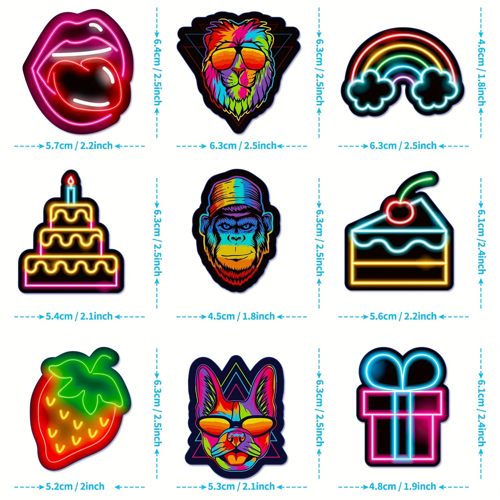 Neon Graffiti Sticker Pack - Waterproof Fun Stickers