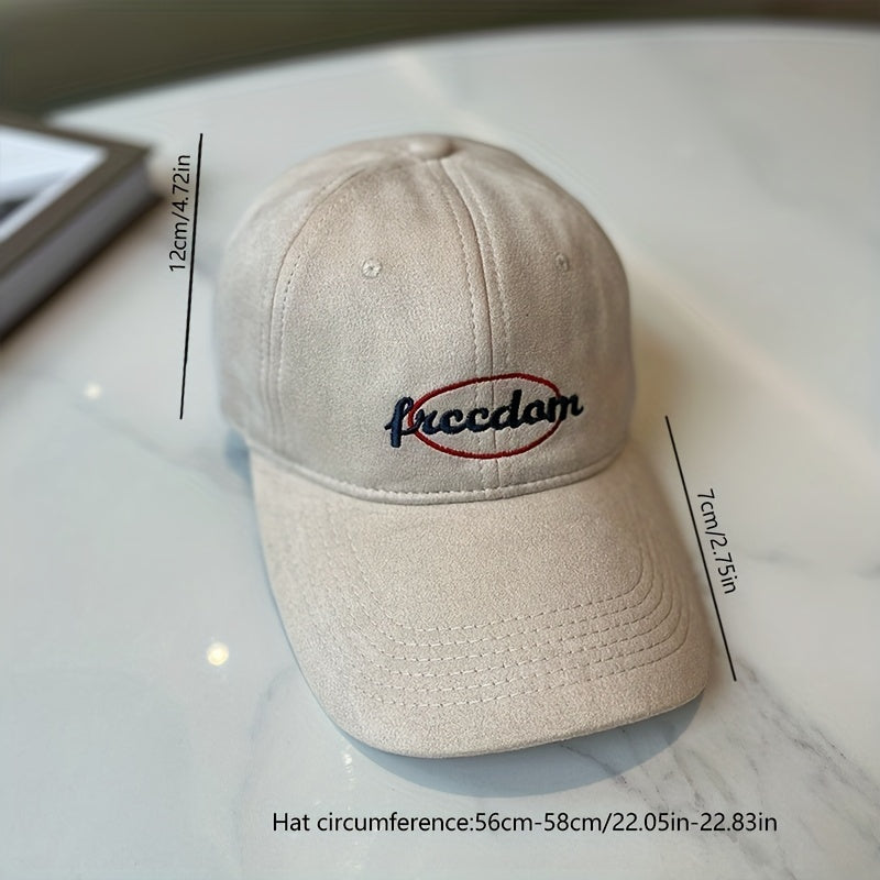 Freedom Embroidery Unisex Baseball Cap Vintage Solid Washed Dad Hats