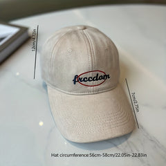 Freedom Embroidery Unisex Baseball Cap Vintage Solid Washed Dad Hats