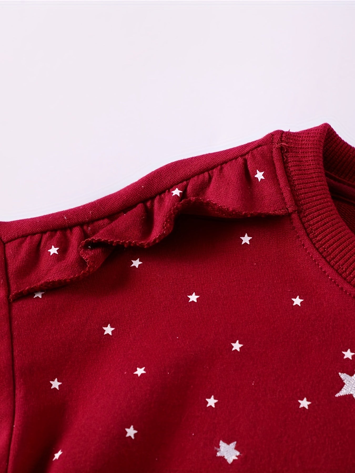 Girls Embroidered Pony & Stars Print Sweatshirt - Sports Casual Outfit