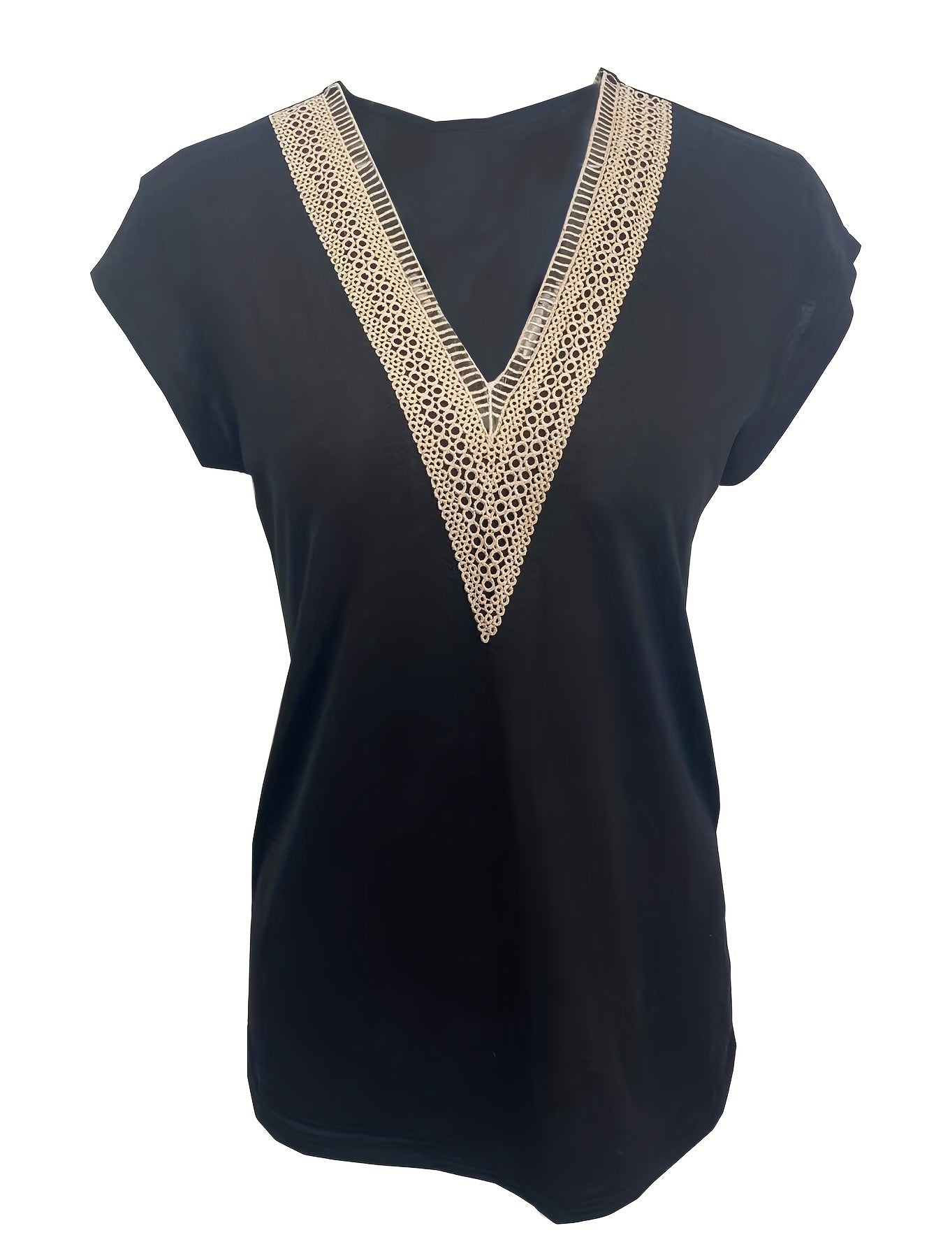 Guipure Lace V Neck Tank Top Sleeveless Casual Summer Women's Top