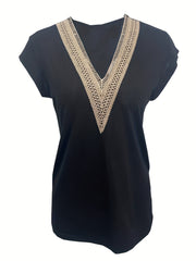 Guipure Lace V Neck Tank Top Sleeveless Casual Summer Women's Top