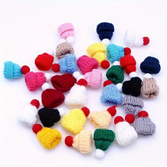 5pcs Mini Knitted Woven Hats Woolen Thread Accessories