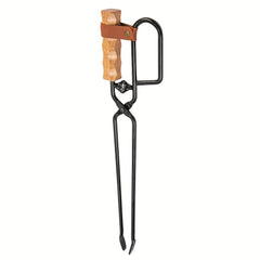 Metal & Wooden BBQ Charcoal Tongs - Outdoor Camping & Grilling