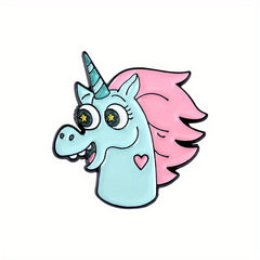 Cow Head Unicorn Cartoon Brooch Children s Creative Badge Drip Alloy Baking Pain