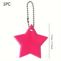 Outdoor Reflective Pentagram Backpack Pendant Night Riding Key Chain