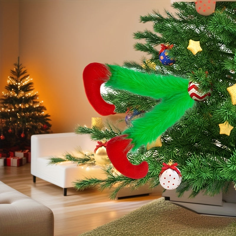 Christmas Artificial Leg Tree Decoration Santa Elf