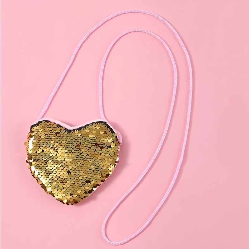 Sequin Coin Purse Girls Heart Bag Shoulder Bag