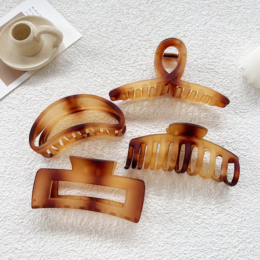 4pcs Tortoiseshell Hair Claw Clips for Women Oversize Matte Hair Clips