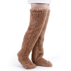 Over Knee High Fuzzy Socks Plush Slipper Stockings Furry Long Leg Warmers