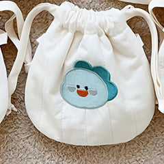 Animal Embroidery Drawstrings Bag Storage Crossbody Coin Purse Wallet