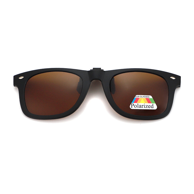 Polarized Clip On Sunglasses Drivers Matte Square Flip Up Anti Glare