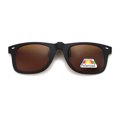 Polarized Clip On Sunglasses Drivers Matte Square Flip Up Anti Glare
