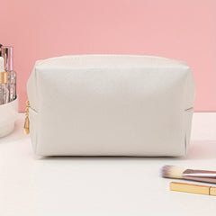 Square Makeup Bag with Zipper for Travel and Organization
