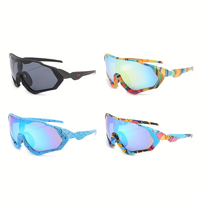 Large Frame Colorful Windproof Sunglasses for Outdoor Sports