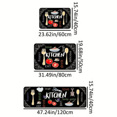 Non Slip Kitchen Rug with Digital Printed Letters