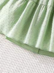 2pcs Baby Girls Eyelet Dress & Bag Set for Summer