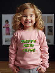 Girls Happy Year Pattern Crew Neck Sweatshirt Spring Fall Christmas