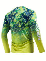Men's Tie Dye UPF 50 Sun Protection Long Sleeve T-shirt for Outdoor Fishing