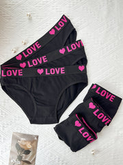 6pcs Letter Tape Briefs Stretchy Intimates Panties Women's Lingerie & Underwear