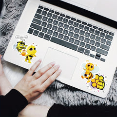 50pcs Bee Water Bottle Stickers Vinyl Waterproof Stickers for Laptop Skateboard