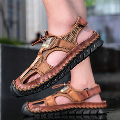 Men's Stitch Detail Sandals Non Slip Hiking Trekking Beach Shoes