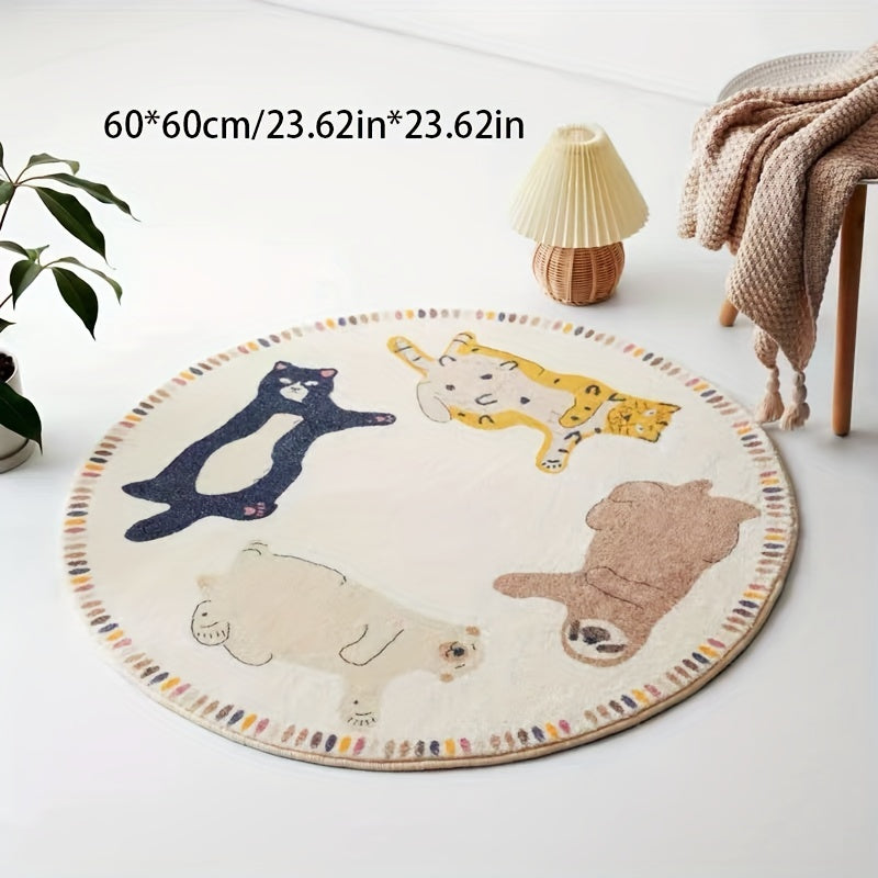 Cartoon Animal Cashmere Carpet for Children's Room Bedroom Living Room