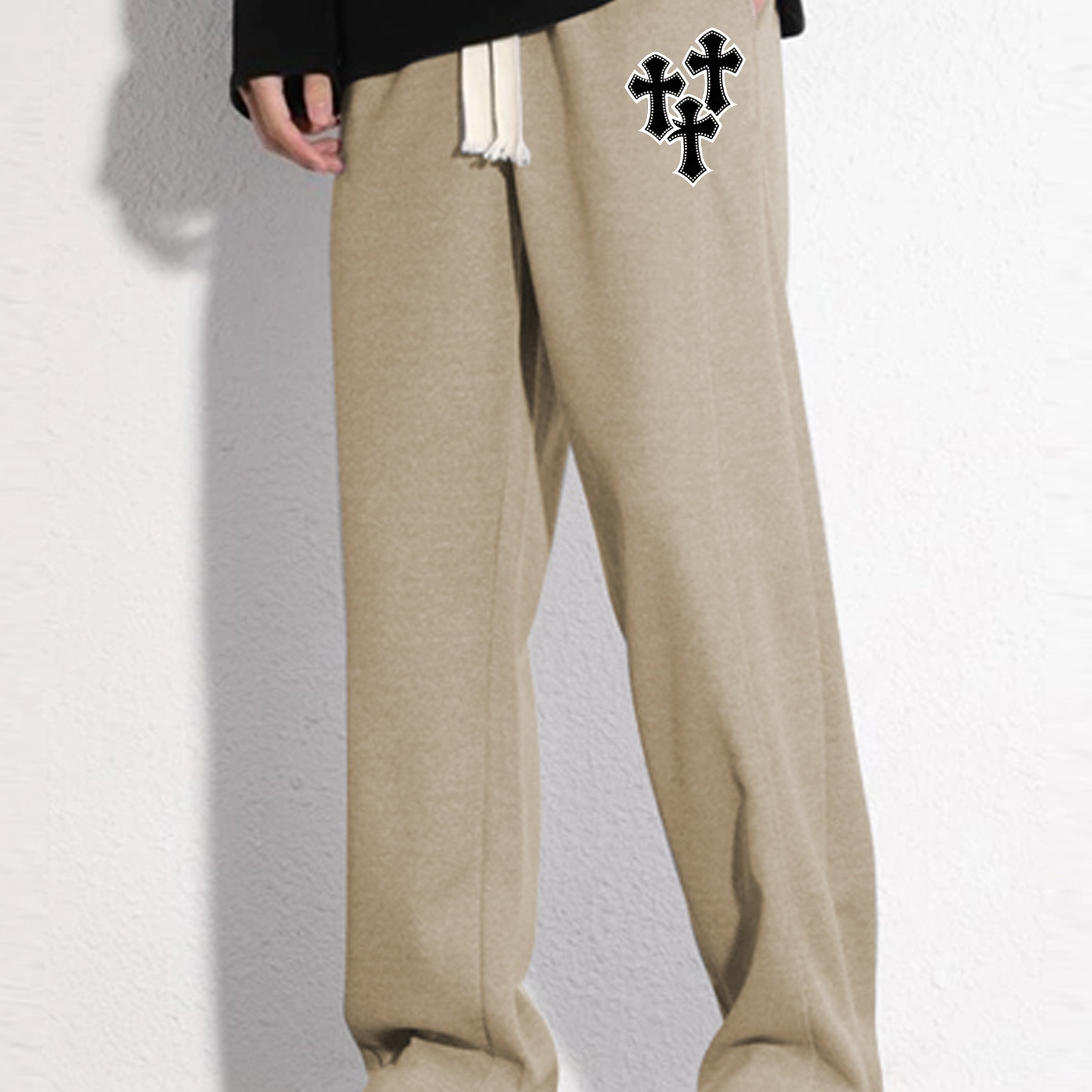 Cross Graphic Print Men's Loose Sweatpants Casual Jogger Pants