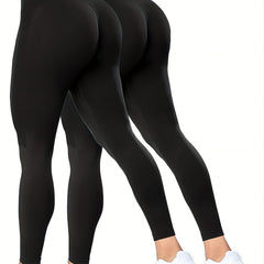 2pcs High Waisted Sports Leggings Soft Tummy Control Yoga Pants