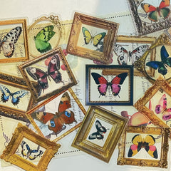 Vintage Butterfly Frame Stickers for DIY Albums & Journals