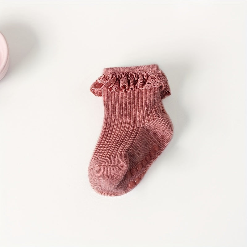 5 pairs Baby Girls Lace Ruffled Socks