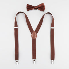 Tuxedo Bow Tie And Suspender Set for Men