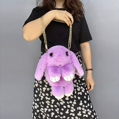 Plush Rabbit Shoulder Bag Stuffed Toy School Backpack Kids Gift