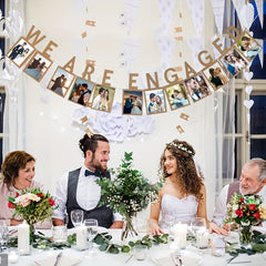 We Are Engaged Wedding Party Photo Frame Pull Flag - Decoration Supplies