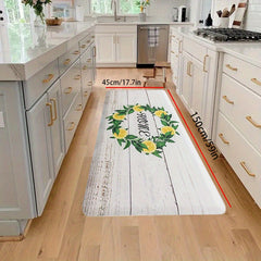 Lemon Printed Floor Mat Soft Laundry Room Rug Oriental Hallway Runner