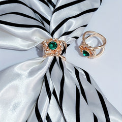 Sun Flower Silk Scarf Buckle with Artificial Diamond