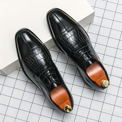 Men's Derby Shoes Lace up Front Toe Cap Dress Shoes For Men