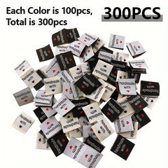 100pcs/300pcs With Love Woven Sewing Labels