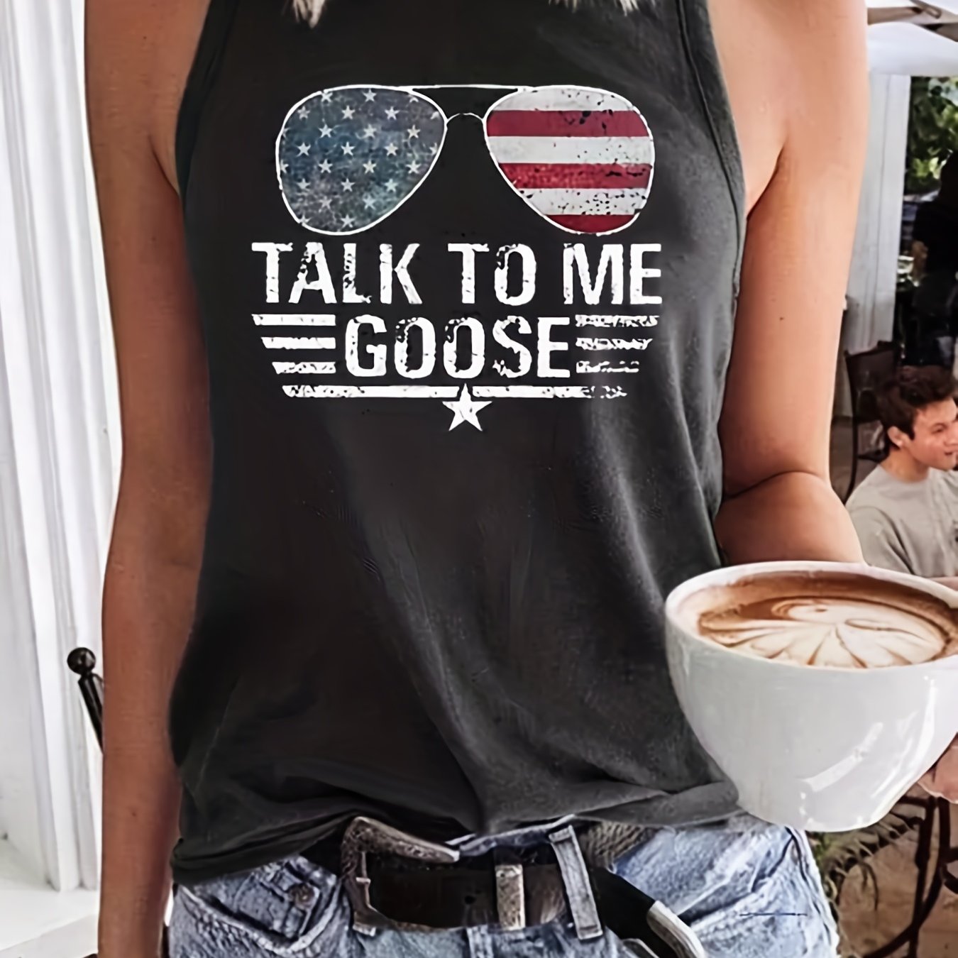 Letter Print Crew Neck Tank Top Sleeveless Summer Casual Top
