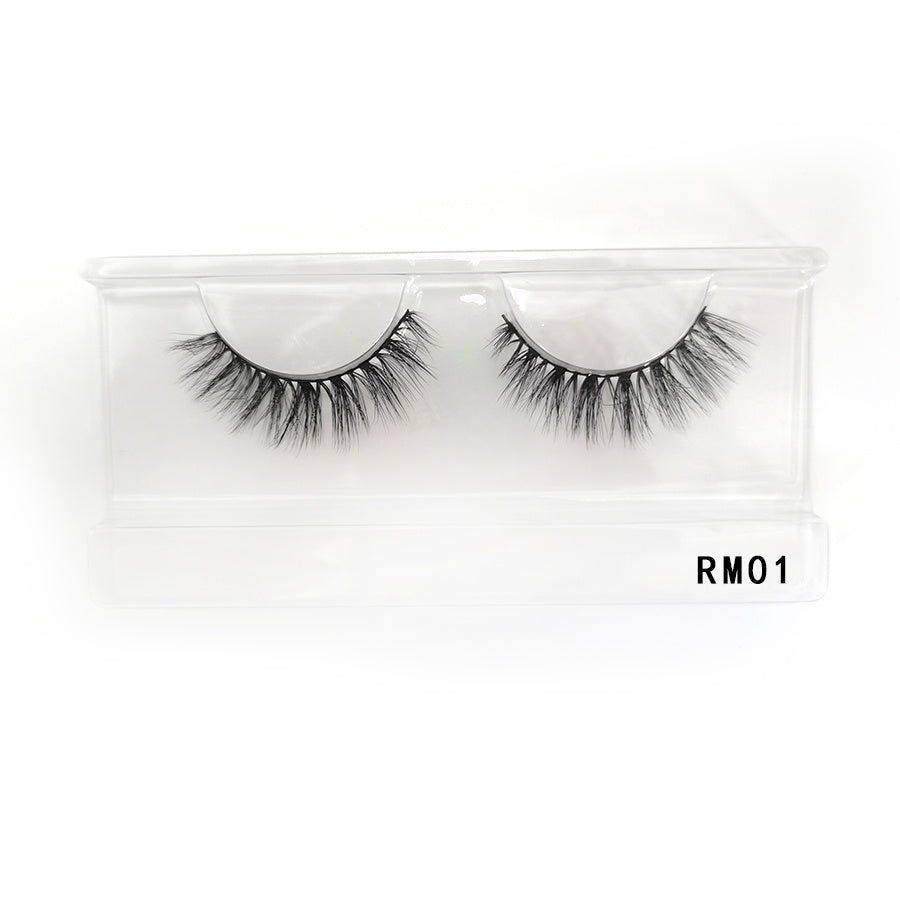 Slim 16mm Natural 3D Mink Eyelashes Soft Reusable False Eyelashes Bulk