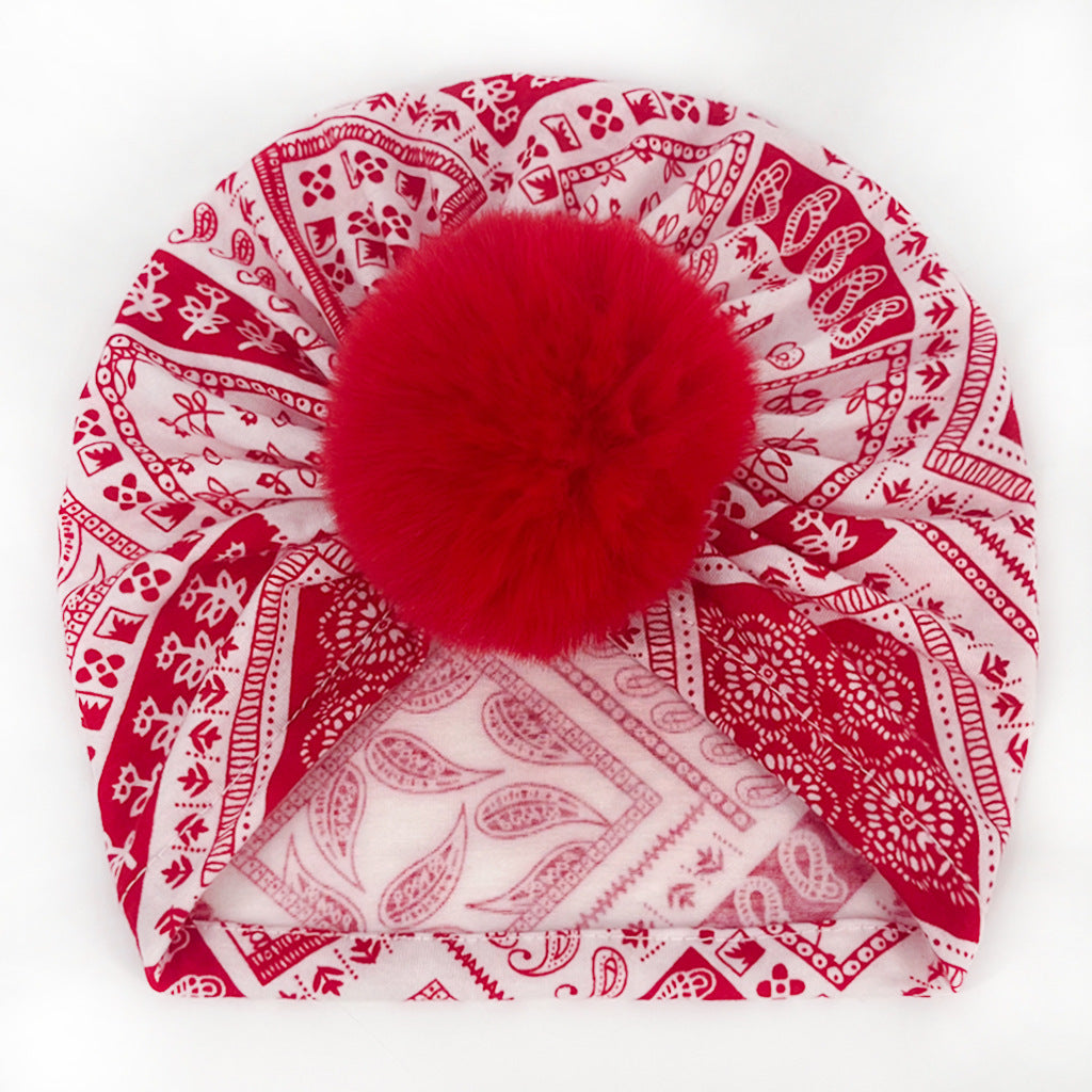 Weight Printed Striped Baby Turban Hat For Four Seasons