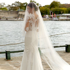 Long Double Layer Blusher Veil for Wedding Photography